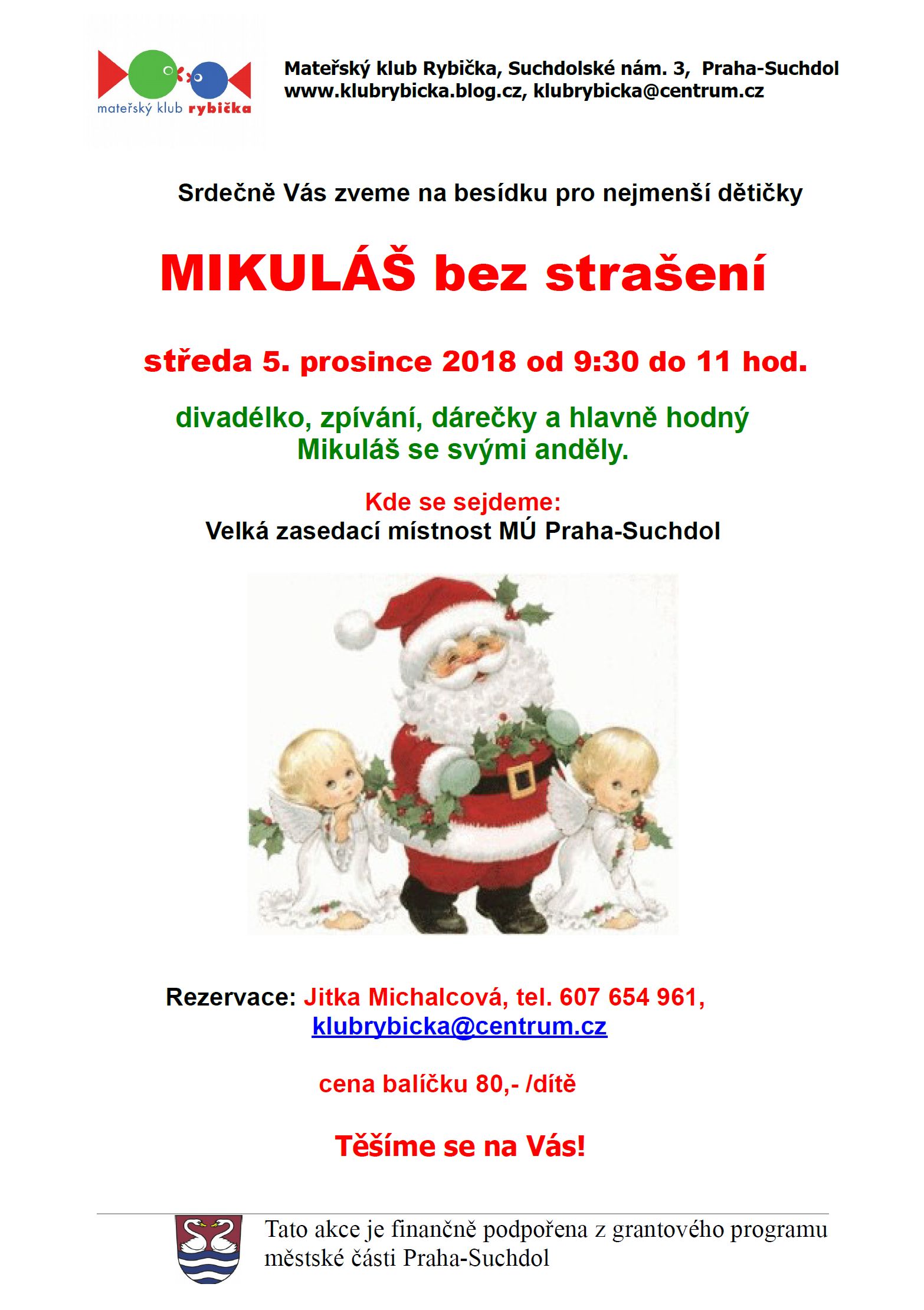 Mikuláš bez strašení MK Rybička 5.12.2018