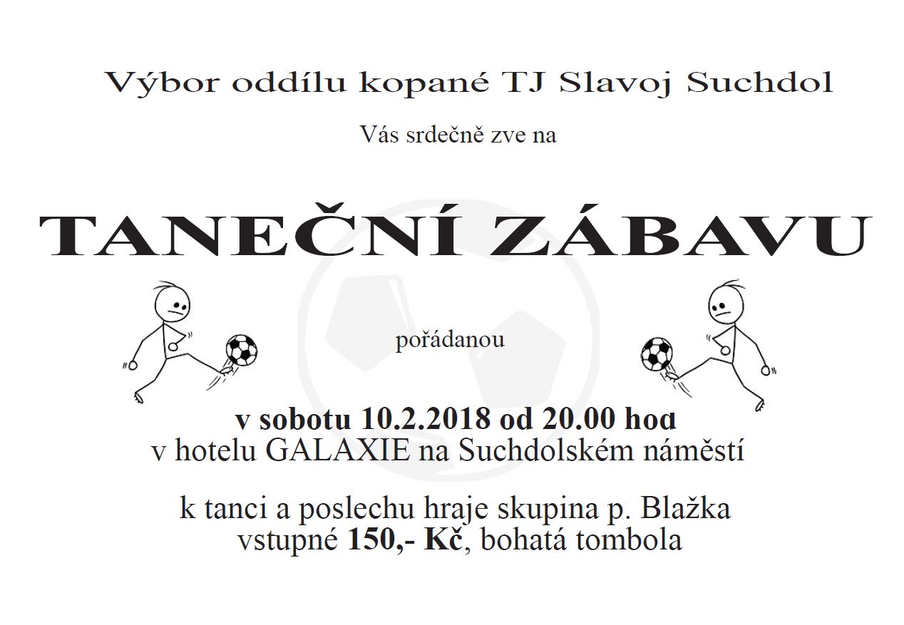 Taneční zábava TJ Slavoj, 10.2.2018