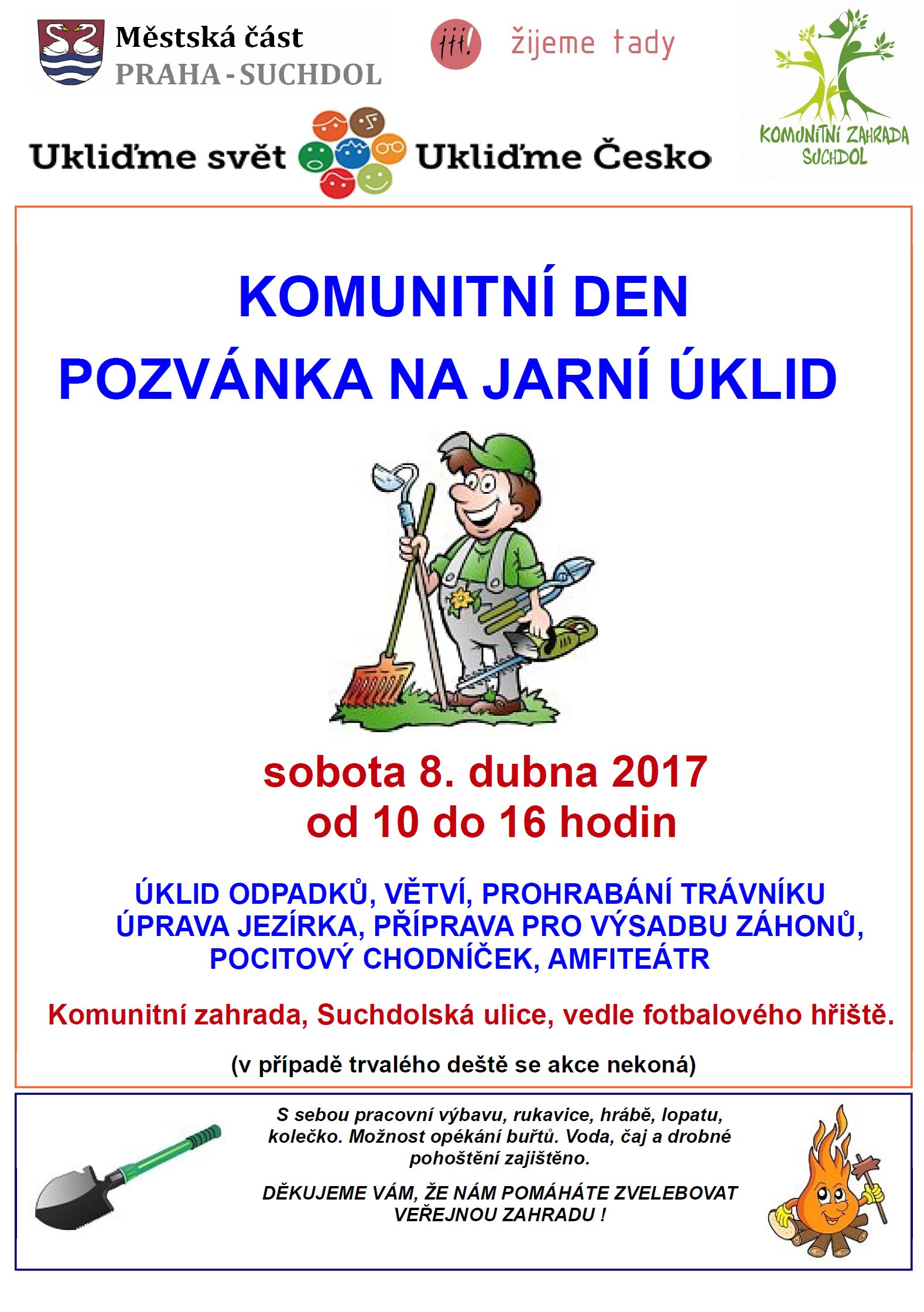 Komunitní jarní brigáda na KZ, 8.4.2017