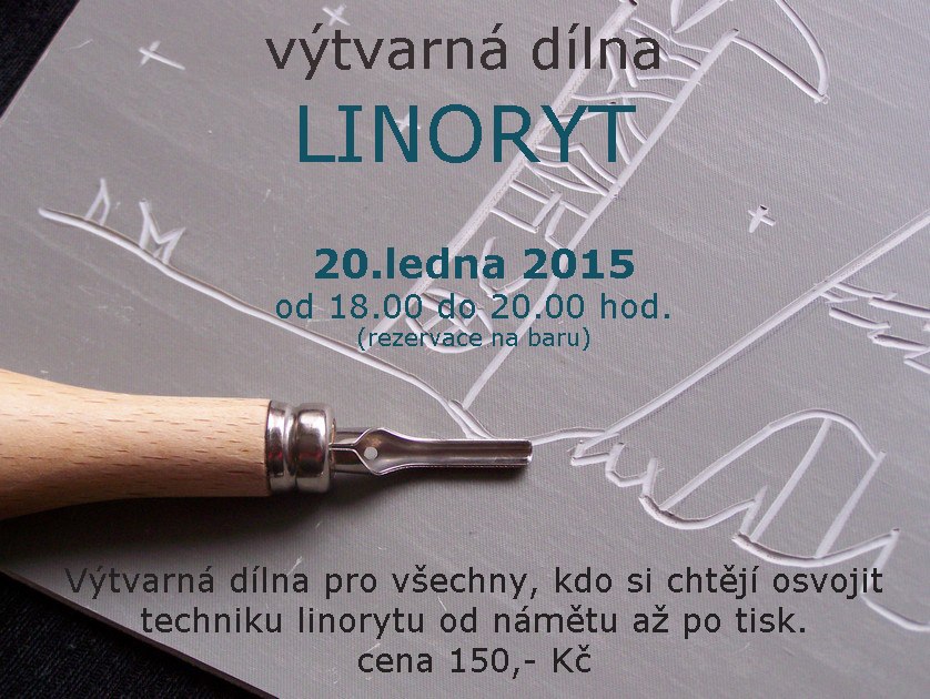 Linoryt, výtvarná dílna kavárna Kravál na větvi, 20.1.2015