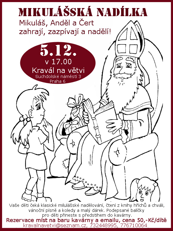 Mikulášská nadílka v kavárně Kravál na větvi, sobota 5.12.2015