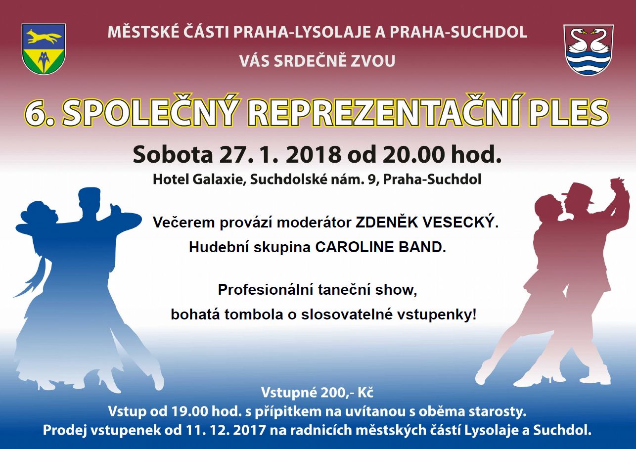 6. Společenský ples MČ Suchdol a MČ Lysolaje, 27.1.2018