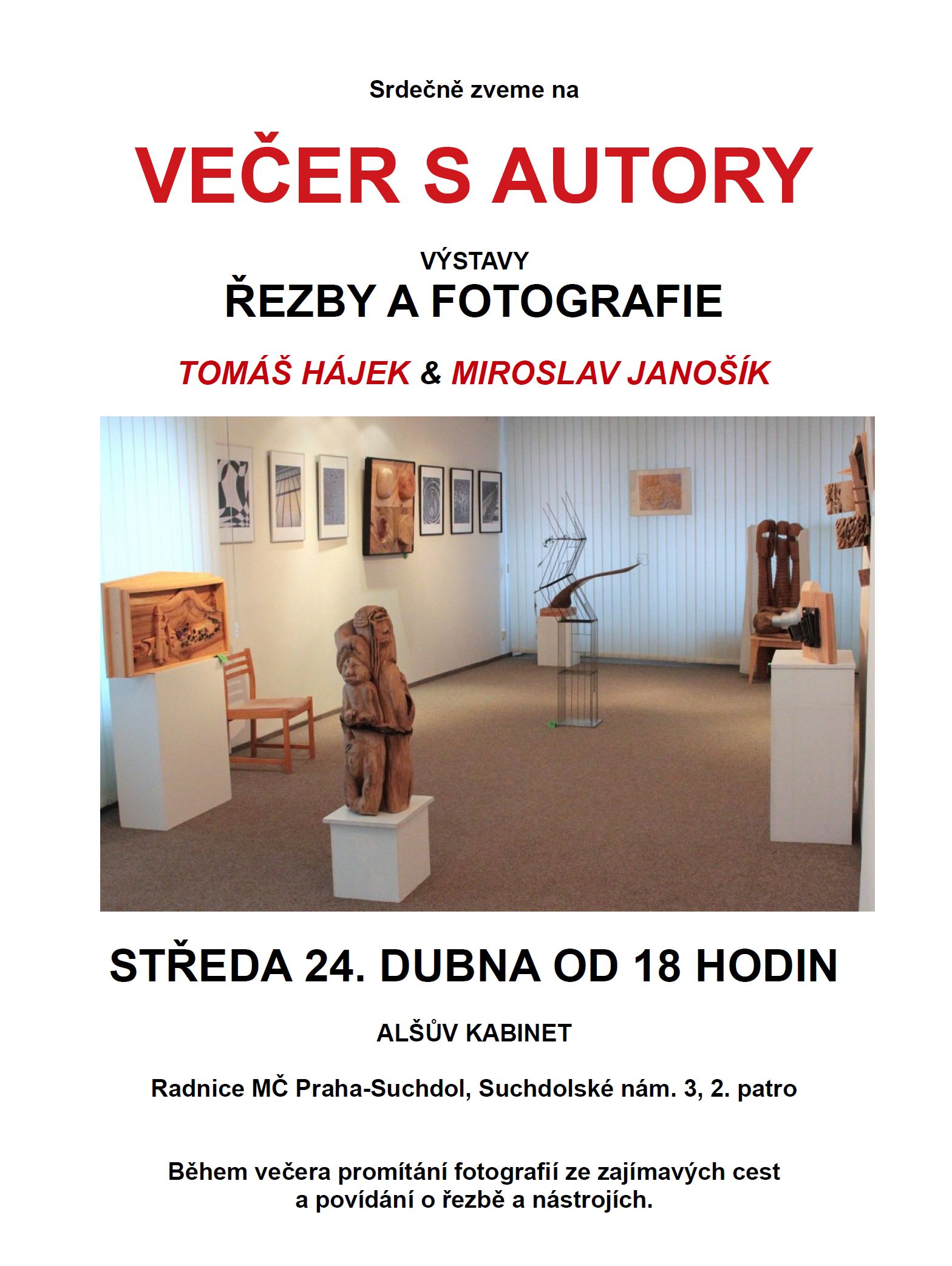 Večer s autory výstavy Řezby a Fotografie, 24.4.2019